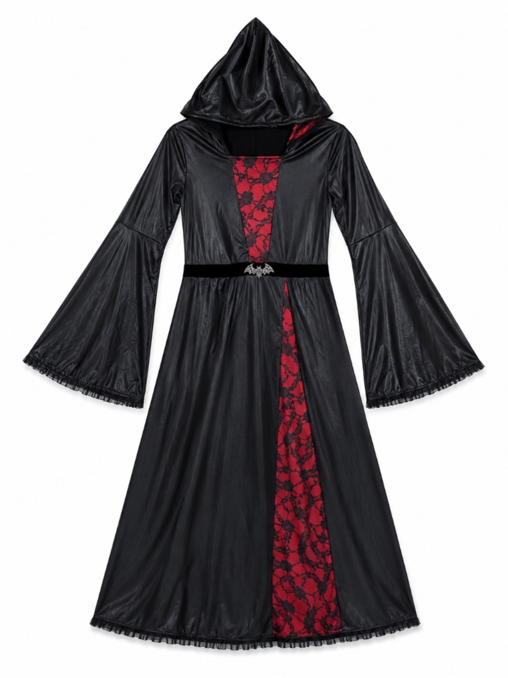 Spirit • Black and Red • Bat •. Vampire • Gothic • Hooded Costume • Dress